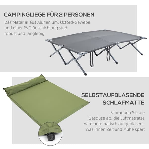 Dome Telt, Camping Seng, 200x146x159 cm, Grå