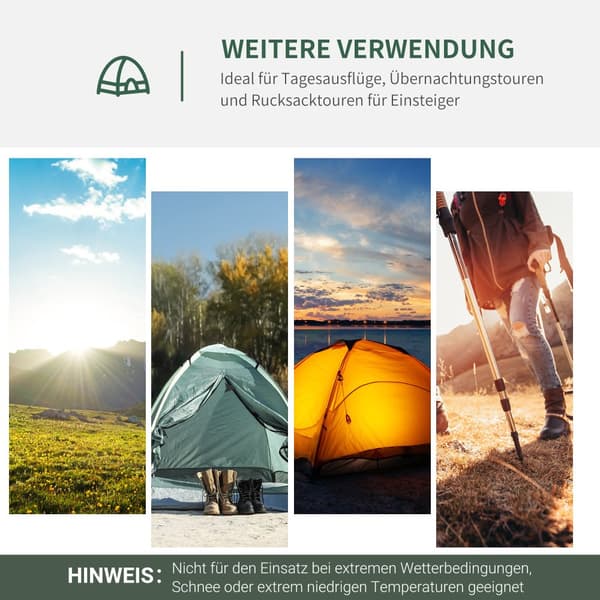 Campingtelt, 350x220x145 cm, Grå