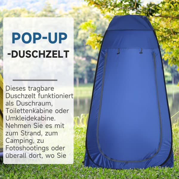 Pop-up Toilet Telt, 120x120x190 cm, Mørkeblå