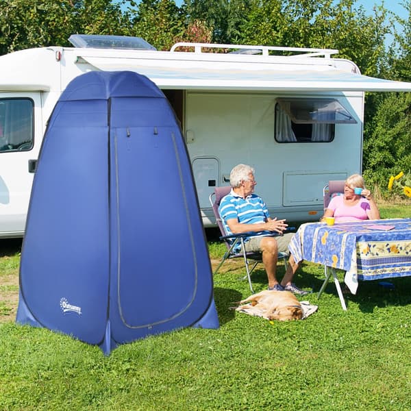 Pop-up Toilet Telt, 120x120x190 cm, Mørkeblå