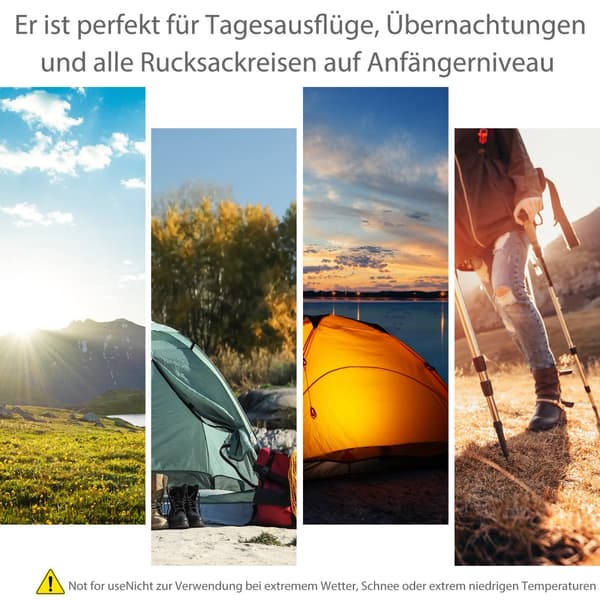 Campingtelt, 240x240x195 cm, Grå+Sort