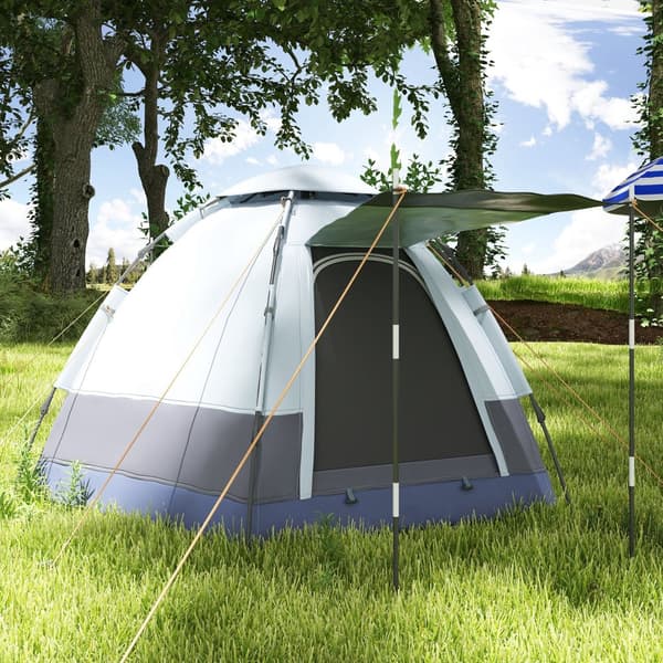 Campingtelt, 240x240x195 cm, Grå+Sort
