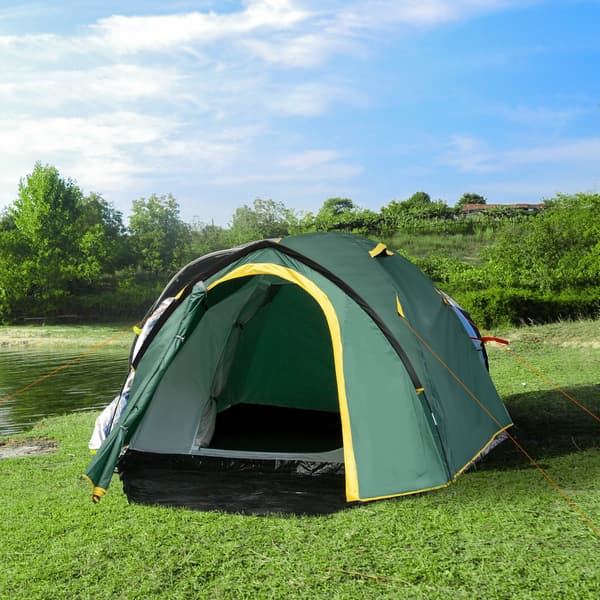 Dome Telt, A20-174YL, 325x183x130 cm, Grøn+Gul