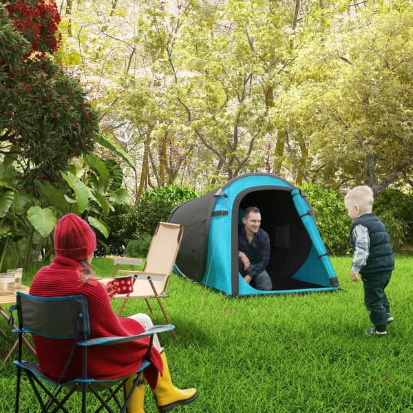 Pop-Up Telt, A20-170BU, 220x108x110 cm, Blå+Grå