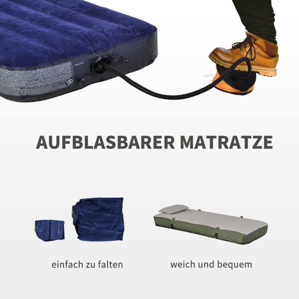 Campingbädd, 193x86x160 cm, Mörkgrön