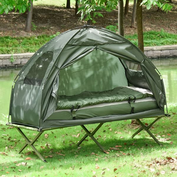 Campingbädd, 193x86x160 cm, Mörkgrön