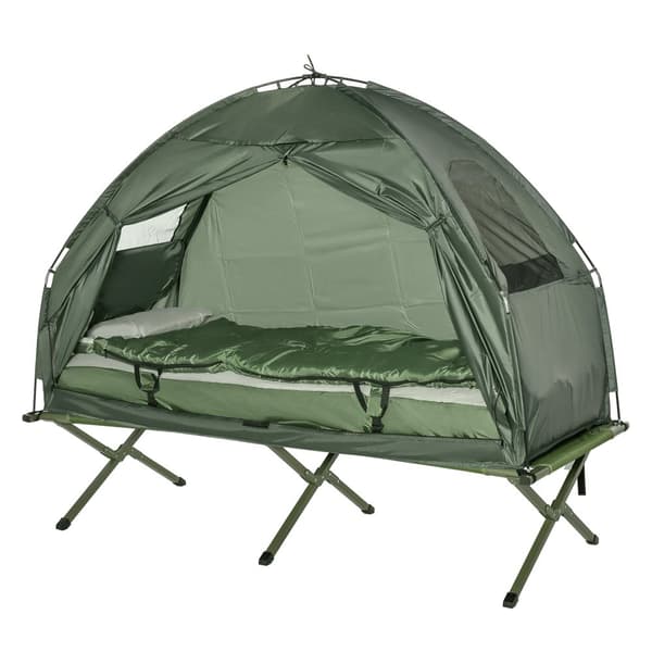 Campingbädd, 193x86x160 cm, Mörkgrön