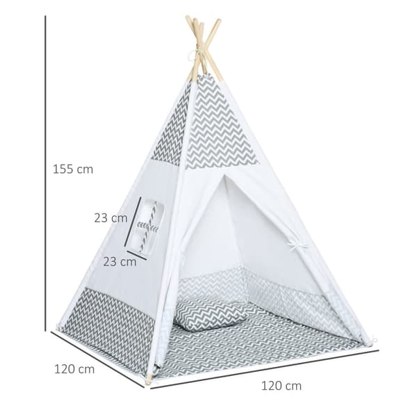 Rootz Tipi Play For Children - Lasten teltta - Sisä-/ulkotilojen Teepee - Lukittava ovi ja ikkuna - 1,2 m x 1,2 m x 1,55 metriä