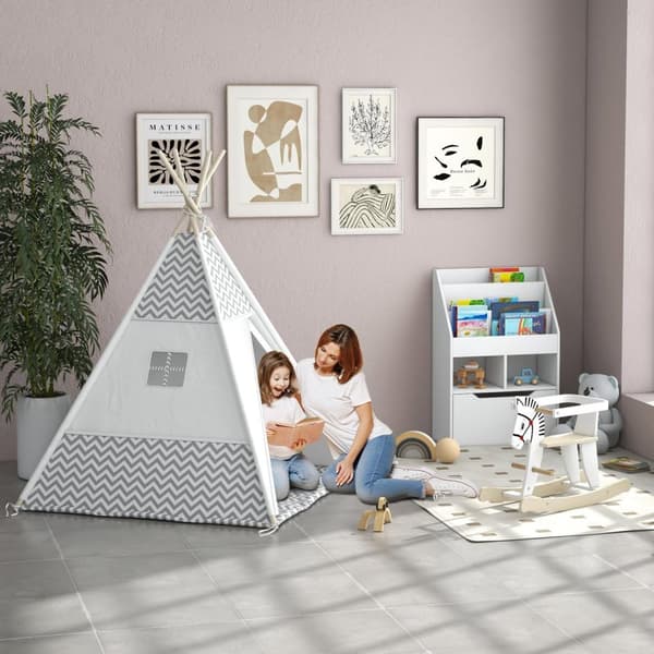 Rootz Tipi Play For Children - Lasten teltta - Sisä-/ulkotilojen Teepee - Lukittava ovi ja ikkuna - 1,2 m x 1,2 m x 1,55 metriä