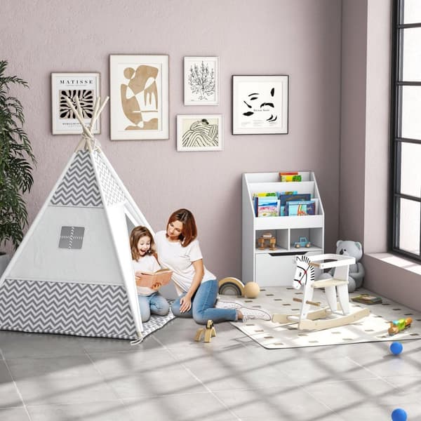 Rootz Tipi Play For Children - Lasten teltta - Sisä-/ulkotilojen Teepee - Lukittava ovi ja ikkuna - 1,2 m x 1,2 m x 1,55 metriä