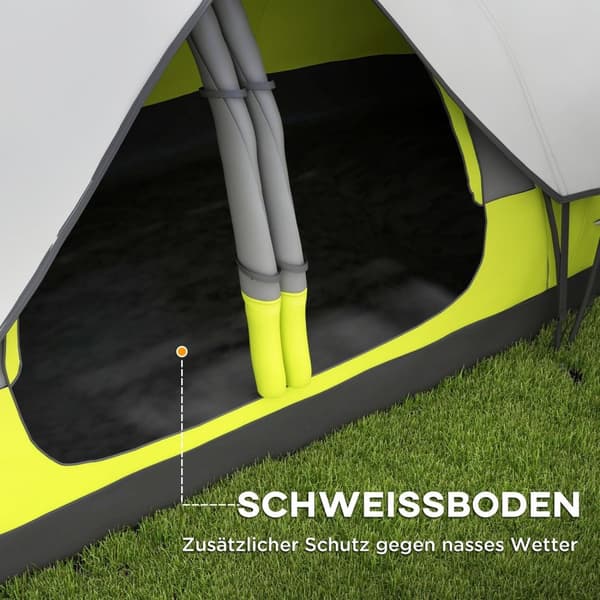 Rootz campingtält - 2 rumsskydd - utomhus tak - regnskydd - mörkgrön - 450 cm x 215 cm x 180 cm