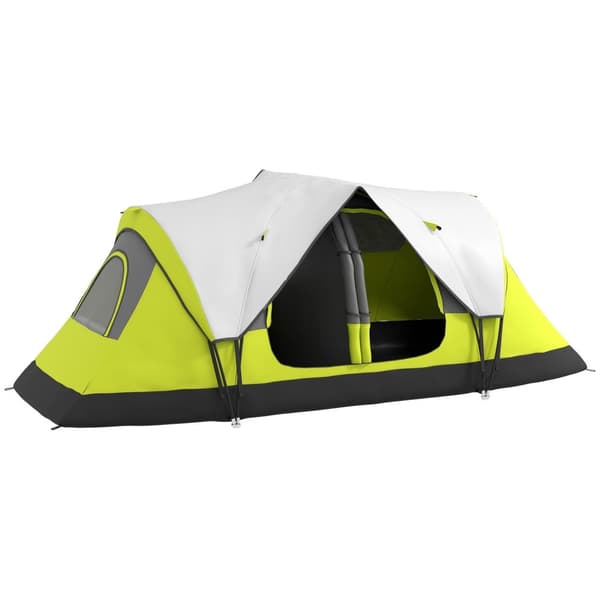 Rootz campingtält - 2 rumsskydd - utomhus tak - regnskydd - mörkgrön - 450 cm x 215 cm x 180 cm