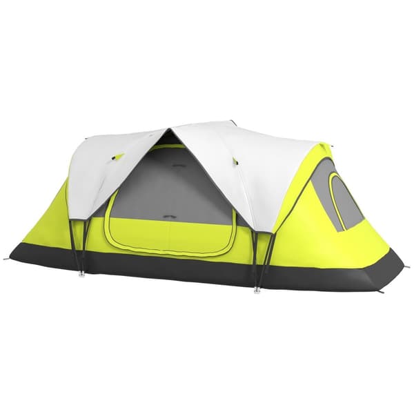 Rootz campingtält - 2 rumsskydd - utomhus tak - regnskydd - mörkgrön - 450 cm x 215 cm x 180 cm