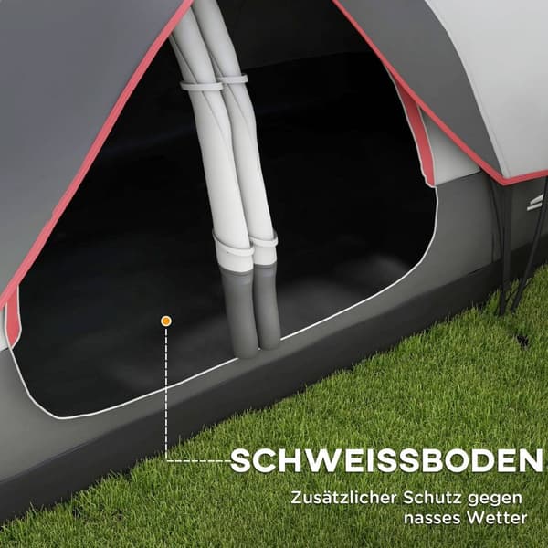 Rootz 2 rum campingtält - Partitionstält - Familjens utomhusskydd - Regnskydd - 450 cm x 215 cm x 180 cm