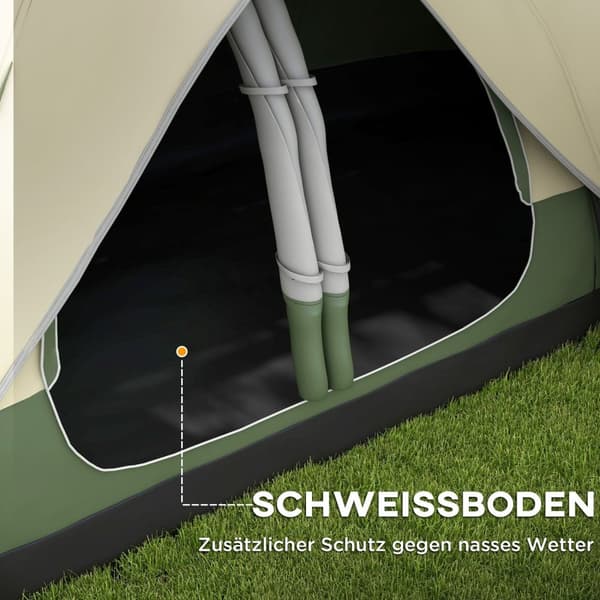 Rootz Campingtelt - 2 Room Shelter - Delettet telt - Regnbeskyttelse - Passer til 6 personer - 450x215x180 cm
