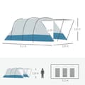Miniatyrbild 3 av 11: Rootz campingtält - Familjtält - utomhusskydd - vattenavvisande - 5.10 m x 2,40 m x 1,80 m