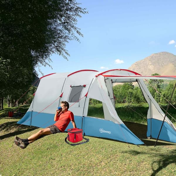 Rootz campingtält - Familjtält - utomhusskydd - vattenavvisande - 5.10 m x 2,40 m x 1,80 m