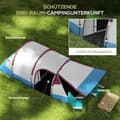 Miniatyrbillede 4 af 10: Rootz 3 -personer campingtelt - udendørs telt - vandtæt husly - lanterne kroge - 420 cm x 200 cm x 150 cm - blå, hvid