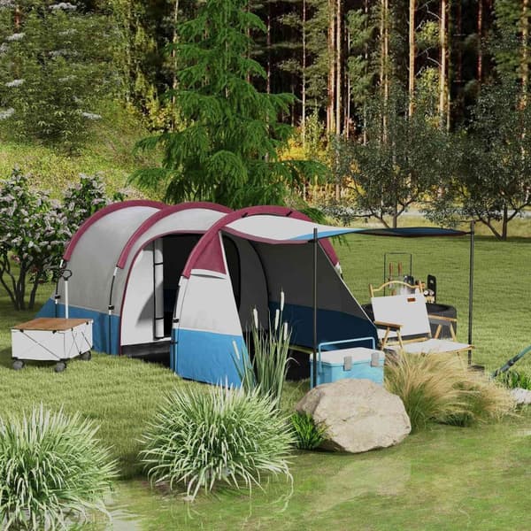 Rootz 3 -personer campingtelt - udendørs telt - vandtæt husly - lanterne kroge - 420 cm x 200 cm x 150 cm - blå, hvid