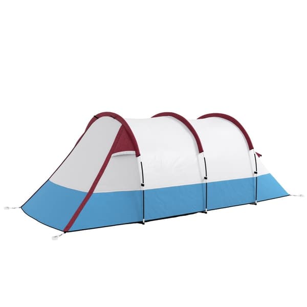Rootz 3 -personer campingtelt - udendørs telt - vandtæt husly - lanterne kroge - 420 cm x 200 cm x 150 cm - blå, hvid