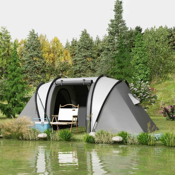 Rootz campingtält - Familjtält - Tunneltält - Vattenavvisande - enkel transport - 450 cm x 220 cm x 180 cm