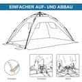 Miniatyrbillede 7 af 10: Rootz Pop -Up Beach Telt - Sun Shade - UV Shelter - Mesh Window - Fiberglass Frame - 220x173x120cm