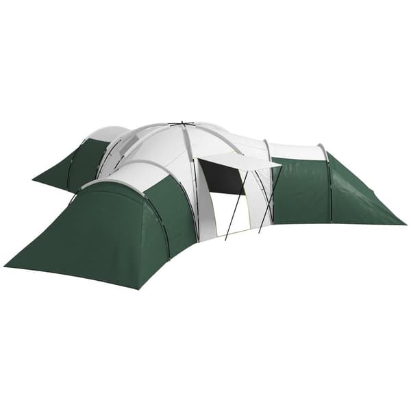 Rootz campingtält för 6-9 personer - 4 rumstält - vattentäta tält - ultimat komfort - 615x615x225cm