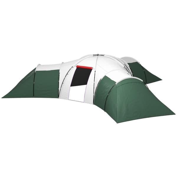 Rootz campingtält för 6-9 personer - 4 rumstält - vattentäta tält - ultimat komfort - 615x615x225cm