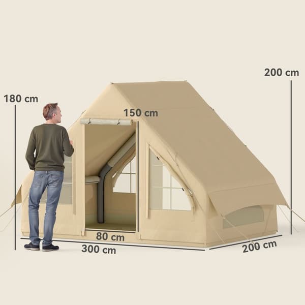 Rootzin puhallettava retkeilyteltta - Sleeping Telt - Glamping Telt - Vedenpitävä - 300x200X200cm - helppo asennus 5 minuutissa
