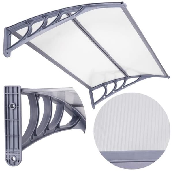 Entrédörrsmarkis - SPRINGOS - 150x75cm - Aluminium - Polykarbonat - Modern Design