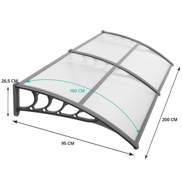 Entréavdelning - SPRINGOS - 80x200cm - Polykarbonat - Aluminium - Modern Design