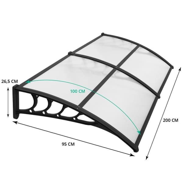 Entréensrapp - SPRINGOS - 80x200cm - Transparent - Svart