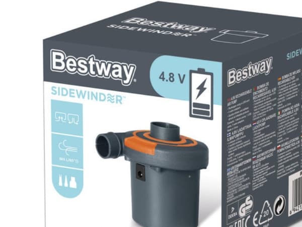 Bestway 62155, Uppblåsbar utrustning, 0,036 Bar, 565 l/min, Svart, Grå, Orange, EMC/EN60335/ROHS, Batteri