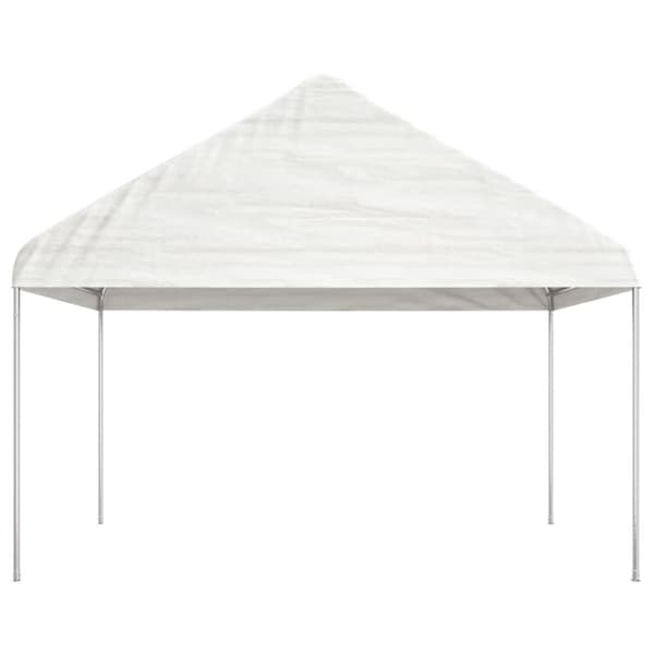 Paviljong med tak vit 4,08x2,23x3,22 m polyeten