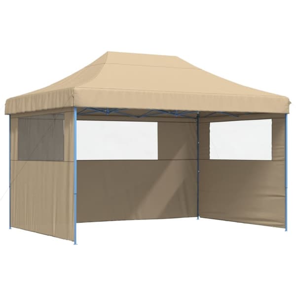 Pop-Up hopfällbart partytält med 3 sidoväggar beige