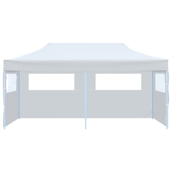 Pop-Up hopfällbart partytält med sidoväggar 3x6 m stål vit