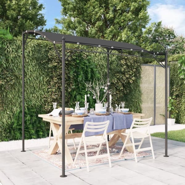 Paviljong antracit 2x2,3 m 180 g/m² tyg och stål