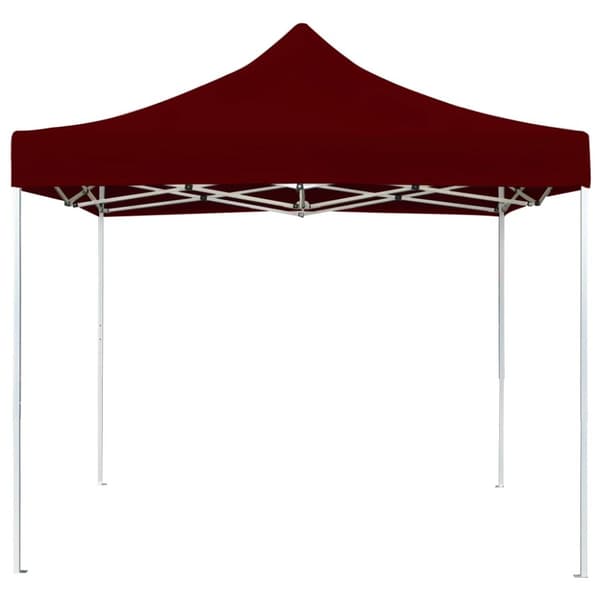 Hopfällbart partytält aluminium 2x2 m vinröd