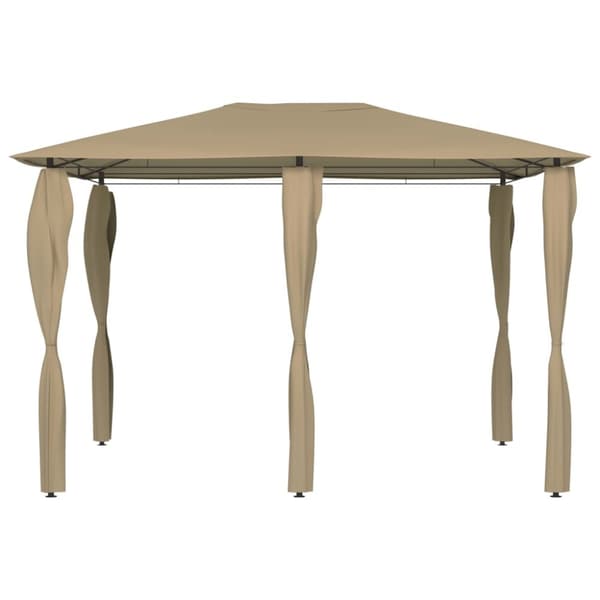 Paviljong med stolpar 3x4x2,6 m taupe 160 g/m²