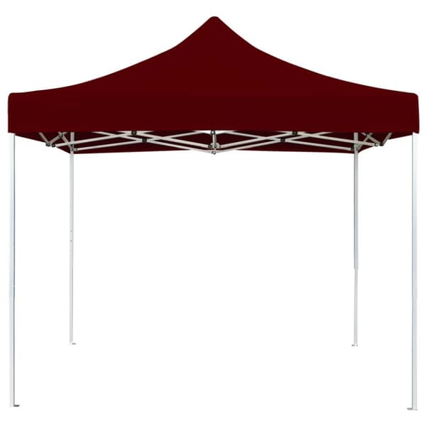 Hopfällbart partytält aluminium 3x3 m vinröd