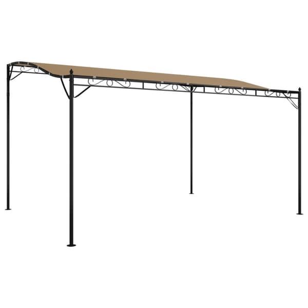 Paviljong taupe 4x3 m 180 g/m² tyg och stål
