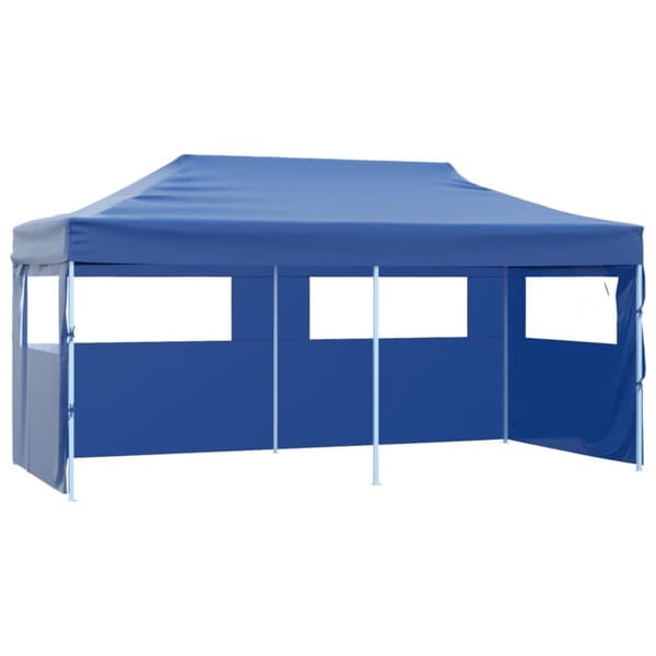 Pop-up partytält hopfällbart 3 x 6 m blå