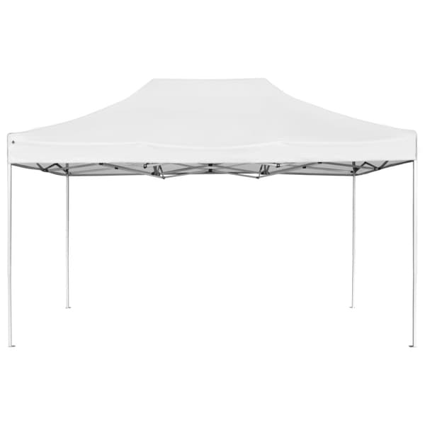 Hopfällbart partytält aluminium 4,5x3 m vit