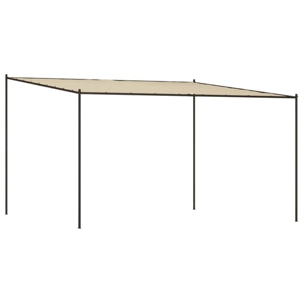 Paviljong beige 4x4 m 180 g/m² tyg och stål