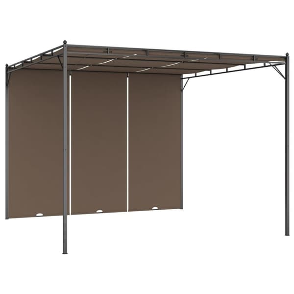 Trädgårdspaviljong med draperier 3x3x2,25 m taupe