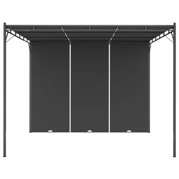 Trädgårdspaviljong med draperier 3x3x2,25 m antracit