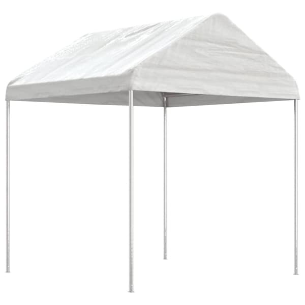 Paviljong med tak vit 6,69x2,28x2,69 m polyeten