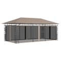 Miniatyrbild 1 av 2: Paviljong med myggnät 6x3x2,73 m taupe 180 g/m²