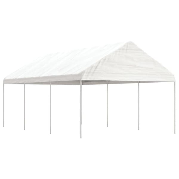 Paviljong med tak vit 6,69x4,08x3,22 m polyeten