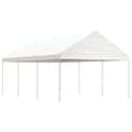 Miniatyrbild 1 av 2: Paviljong med tak vit 6,69x4,08x3,22 m polyeten